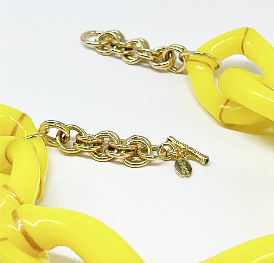 "The Lily"  Bamboo Link Necklace - Yellow