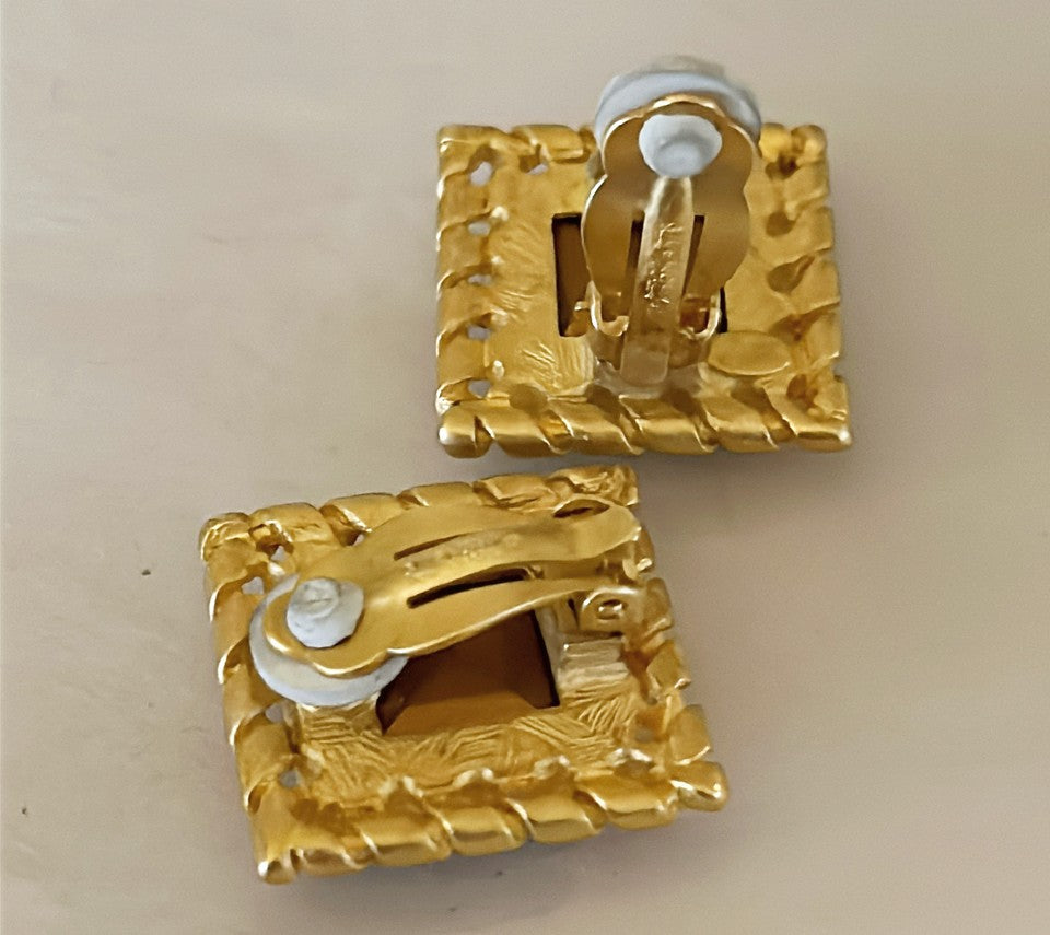 80’s signed Givenchy clip in large scale earrings.