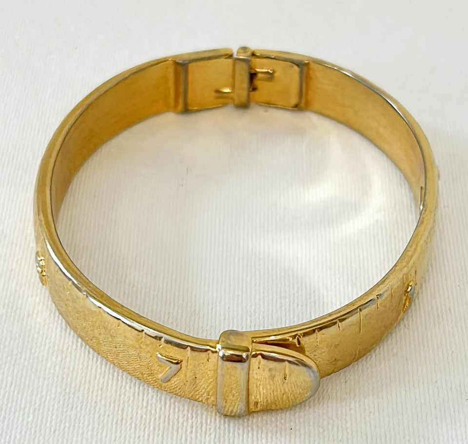 Rare signed Kenneth Jay Lane hinged bangle bracelet