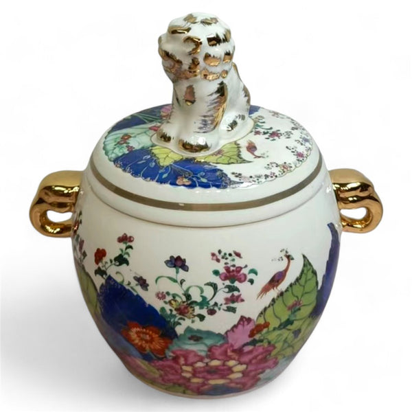 Porcelain Lidded Box -Tobacco Leaf