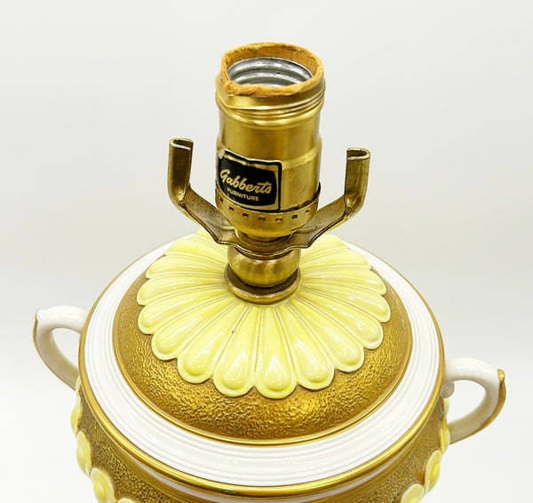 1960s neoclassical style urn table lamp in a hand painted glazed ceramic finish.