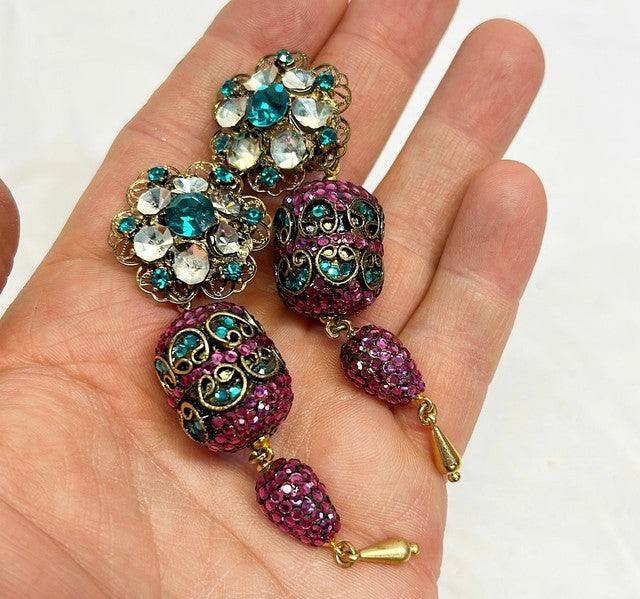 Vintage designer clip-on statement style earrings