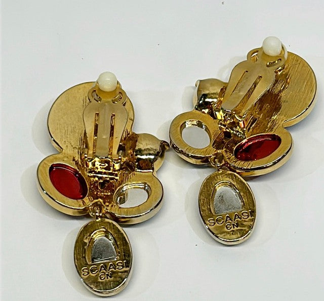 Vintage 90s designer clip on earrings