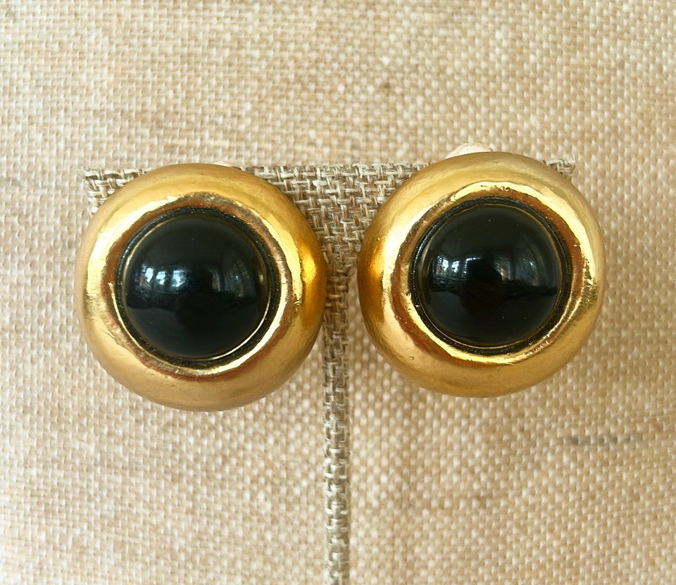 Large statement quality made couture style clip on earrings from the late 80