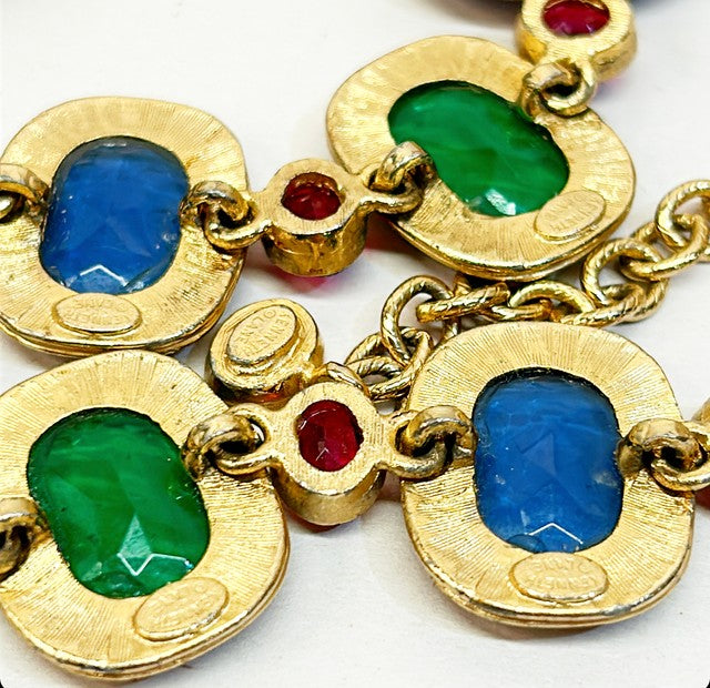 Stunning rare 90’s signed Kenneth Lane statement necklace.