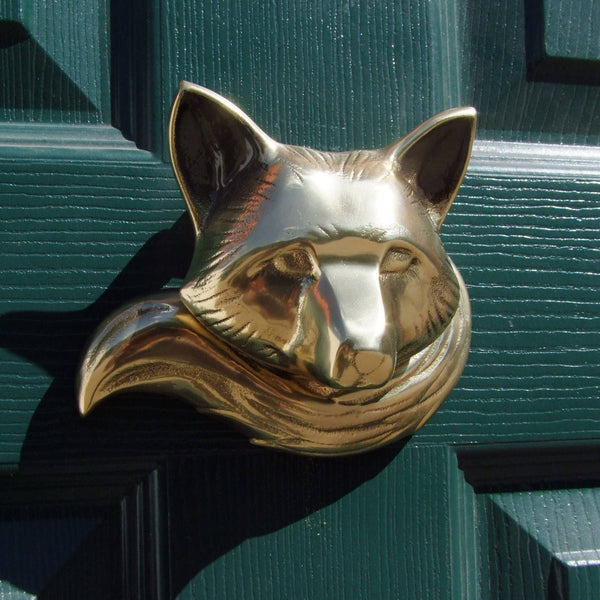 Fox Door Knocker: 3.75H x 4.5W / Brass