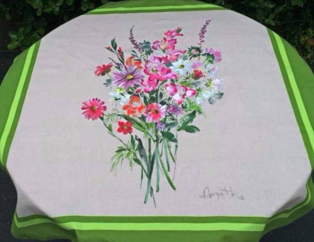 French Tablecloth Fleur le Bouquet or Fleur in Vase: Bouquet