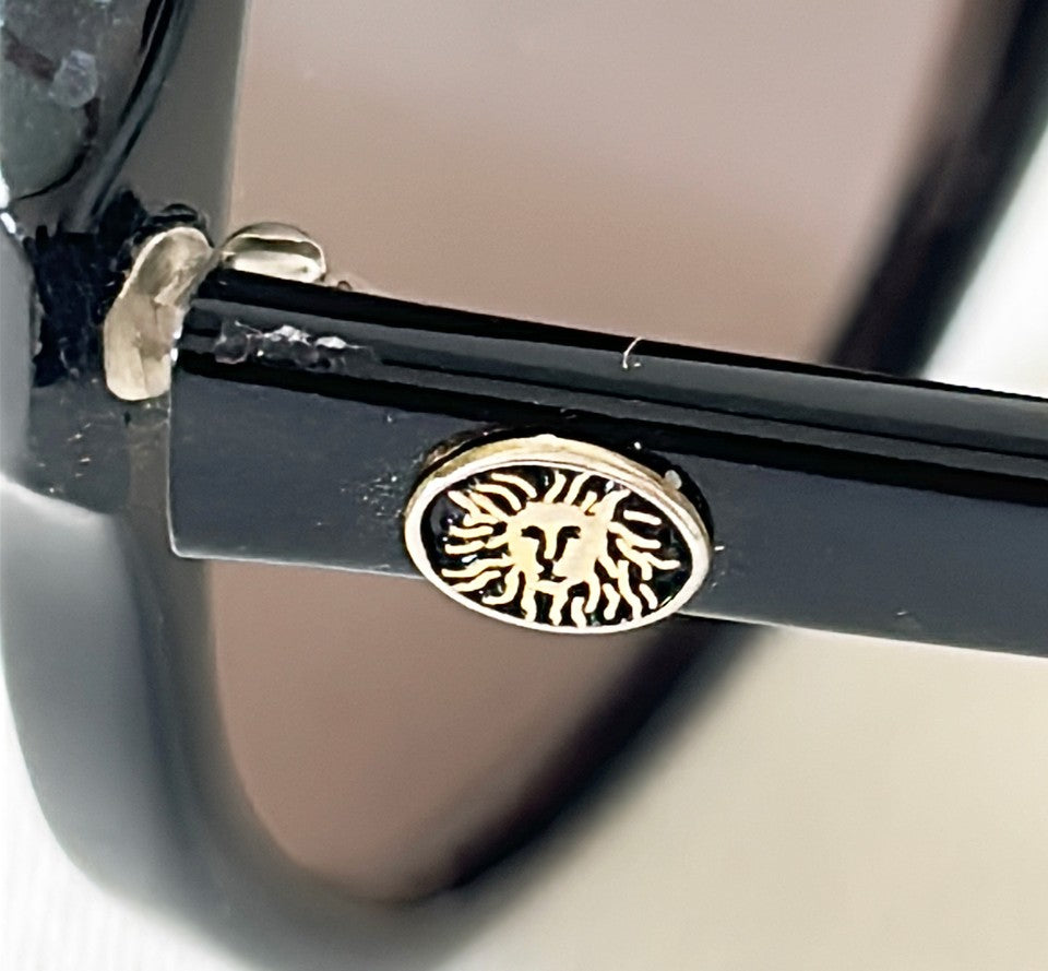 Fabulous 80s Anne Klein black designer large scale sunglasses.