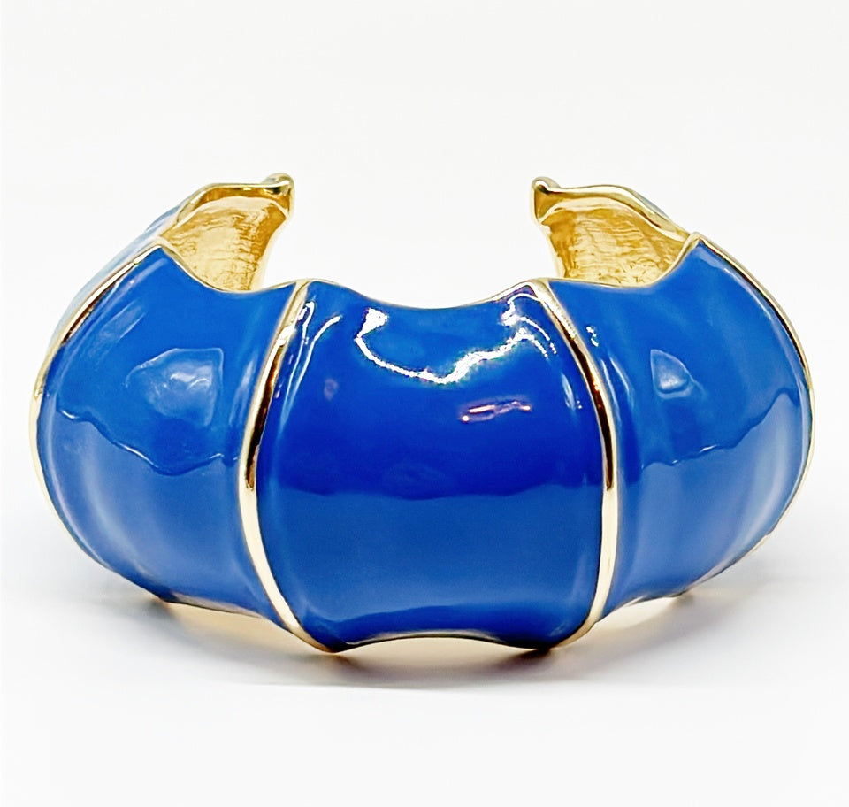 "The Lilly" Bamboo Cuff  - Blue