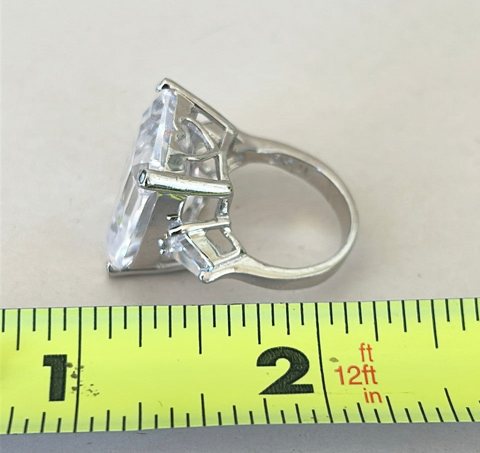 Fabulous extra large faux diamond ring signed by KJL