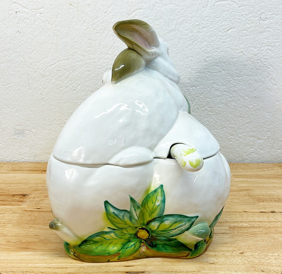 Life size vintage Italian bunnies tureen