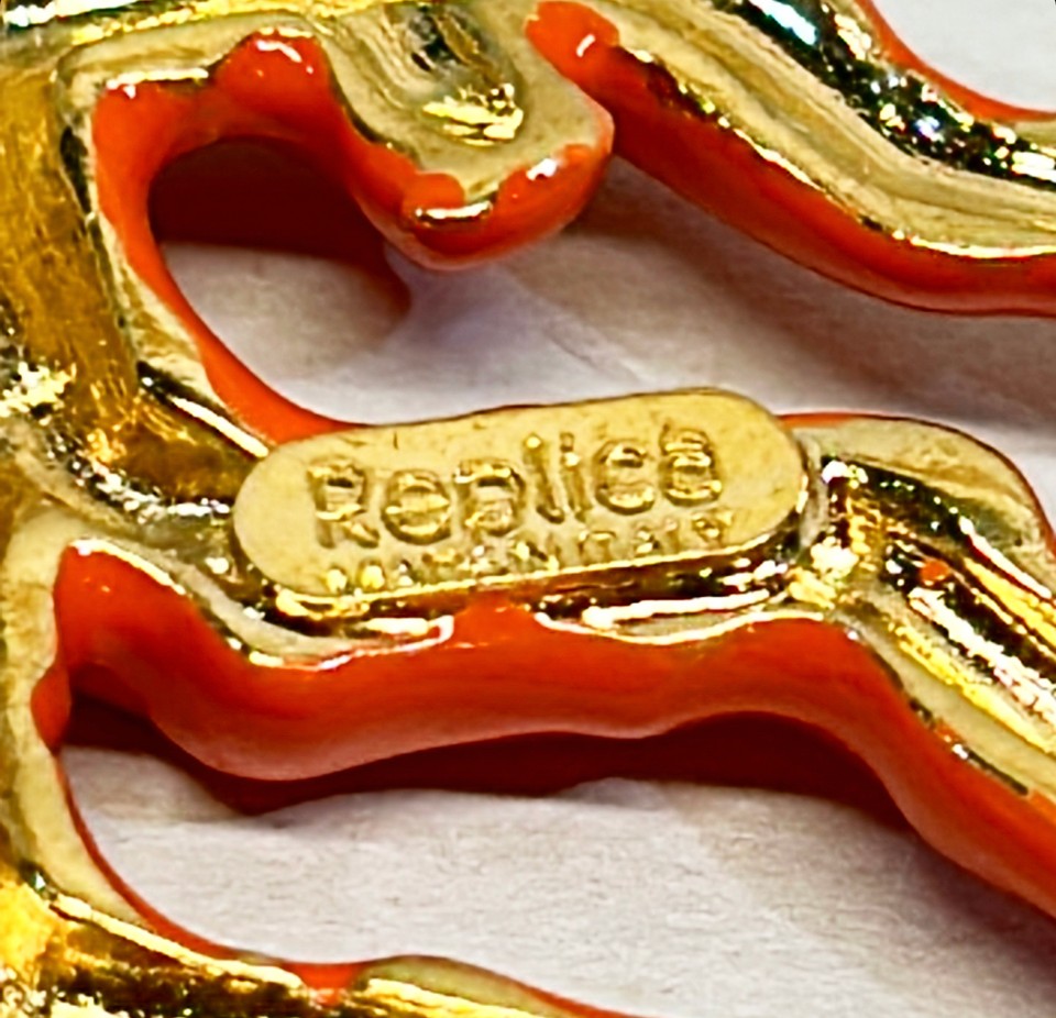 Rare 80’s signed made in Italy Replica statement runway style necklace.