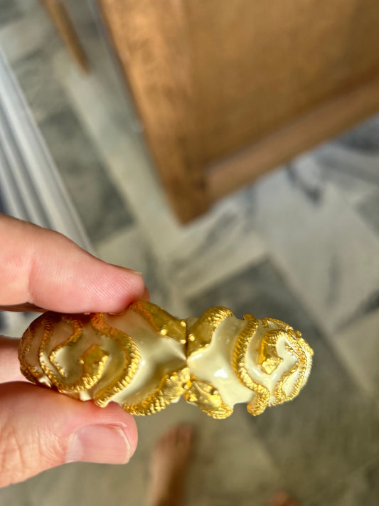 Kenneth Jay Lane Bracelet - Cream and Gold
