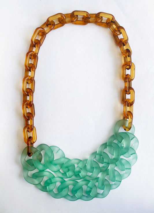Infinite Colors Hannah Necklace - Teal Brown