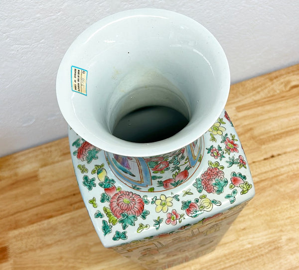Amazing 80s extra large chinoiserie vintage vase. Parker Kennedy