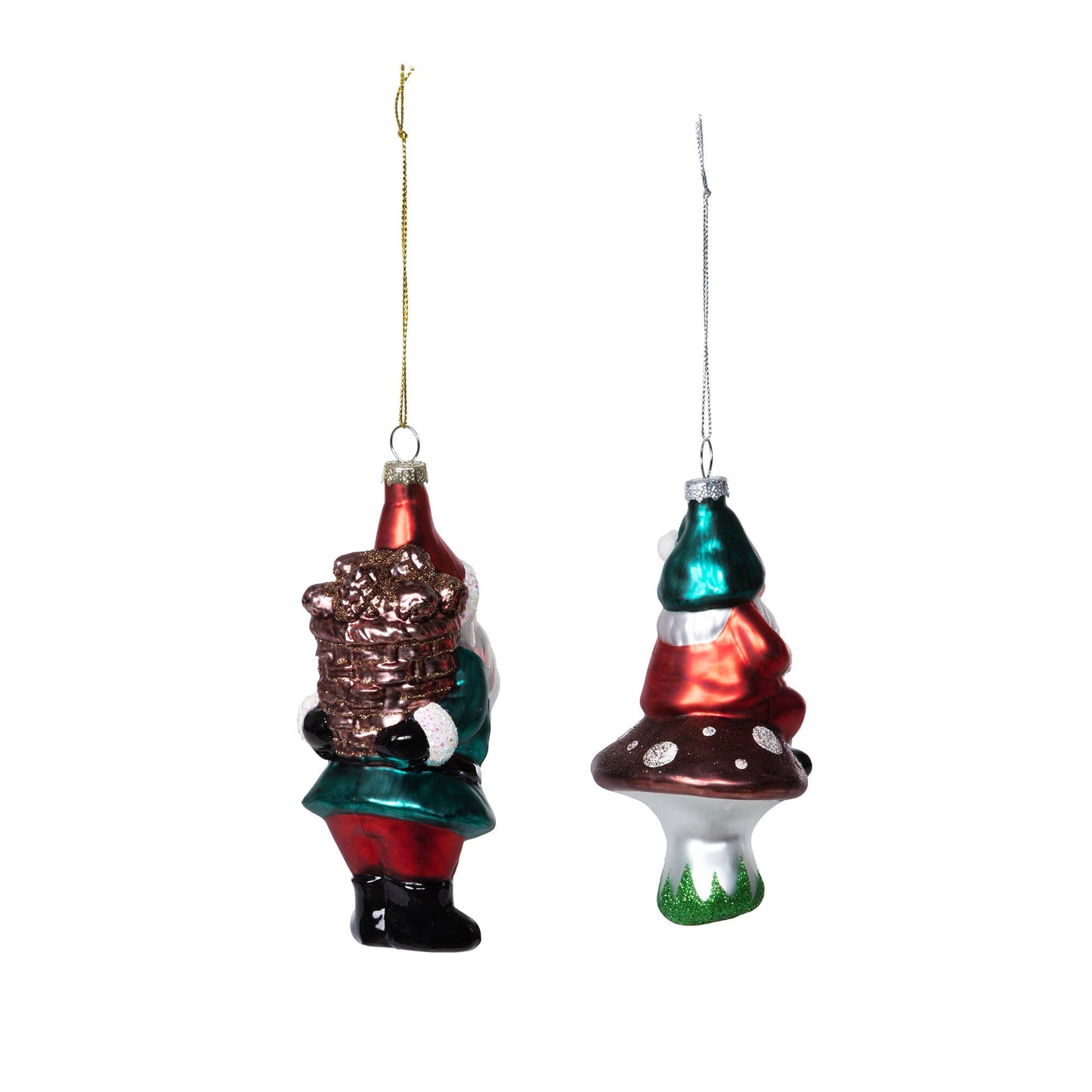 Park Hill Collection Nordic Gnome Glass Ornament , 2 Assorte