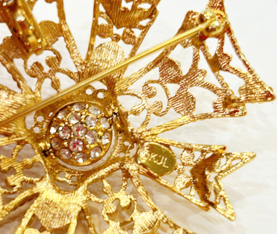 Vintage signed KJL brooch / pendant combo.