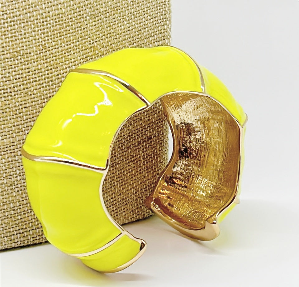 "The Lilly" Bamboo Cuff - Yellow