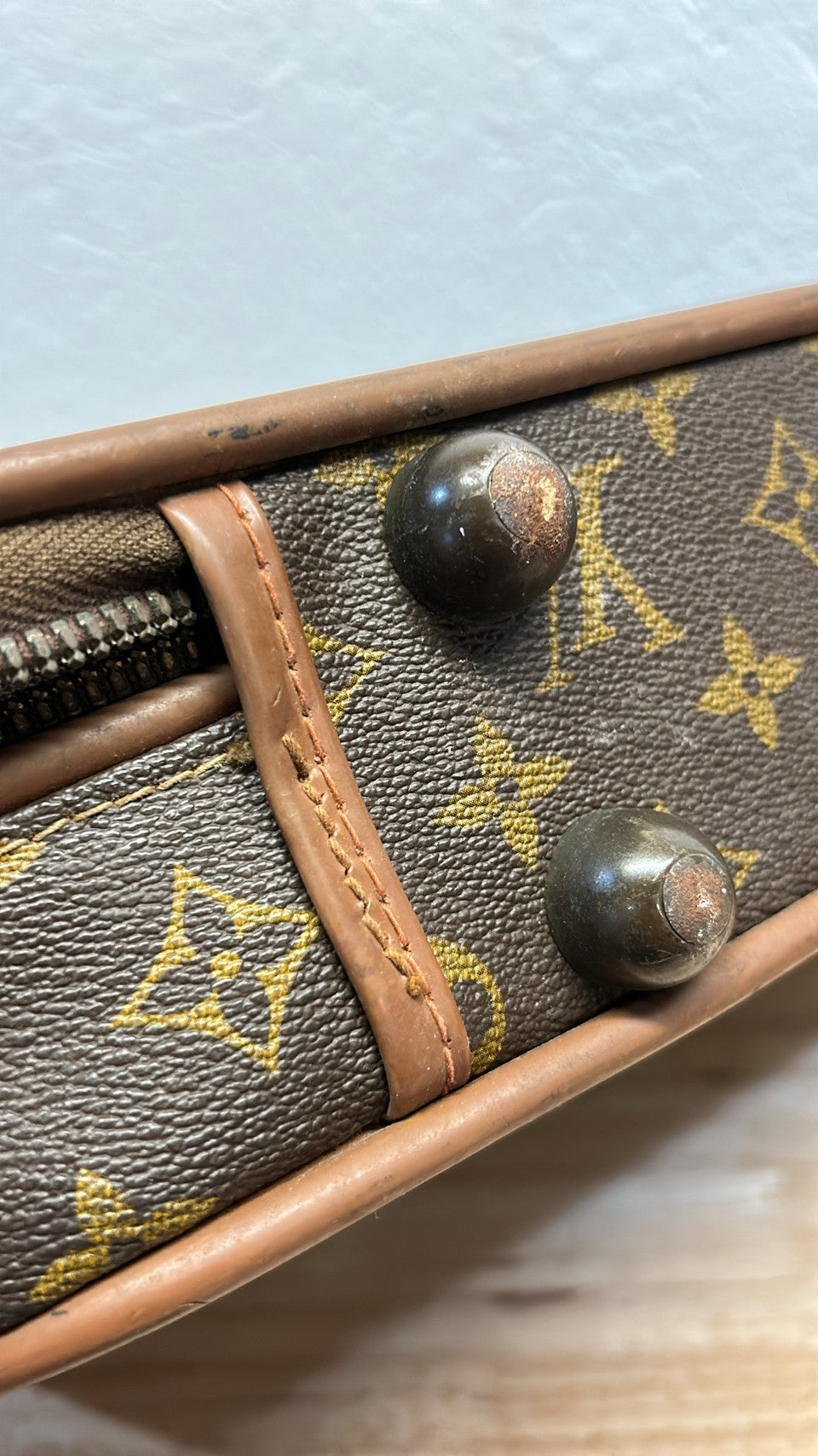 Vintage Louis Vuitton travel mini suite case with B monogram.