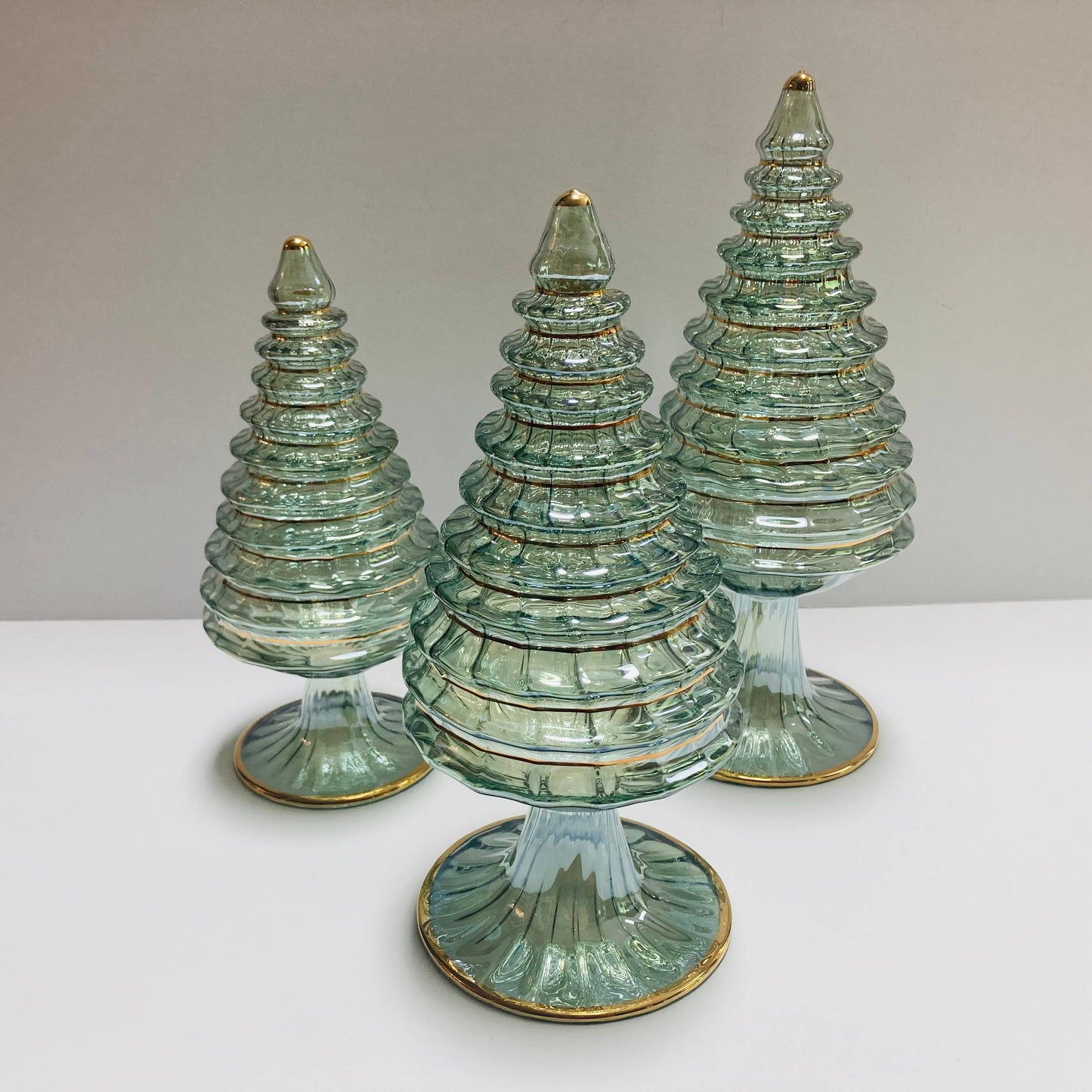 Blown Glass Tabletop Christmas Tree - Green Spruce: Medium