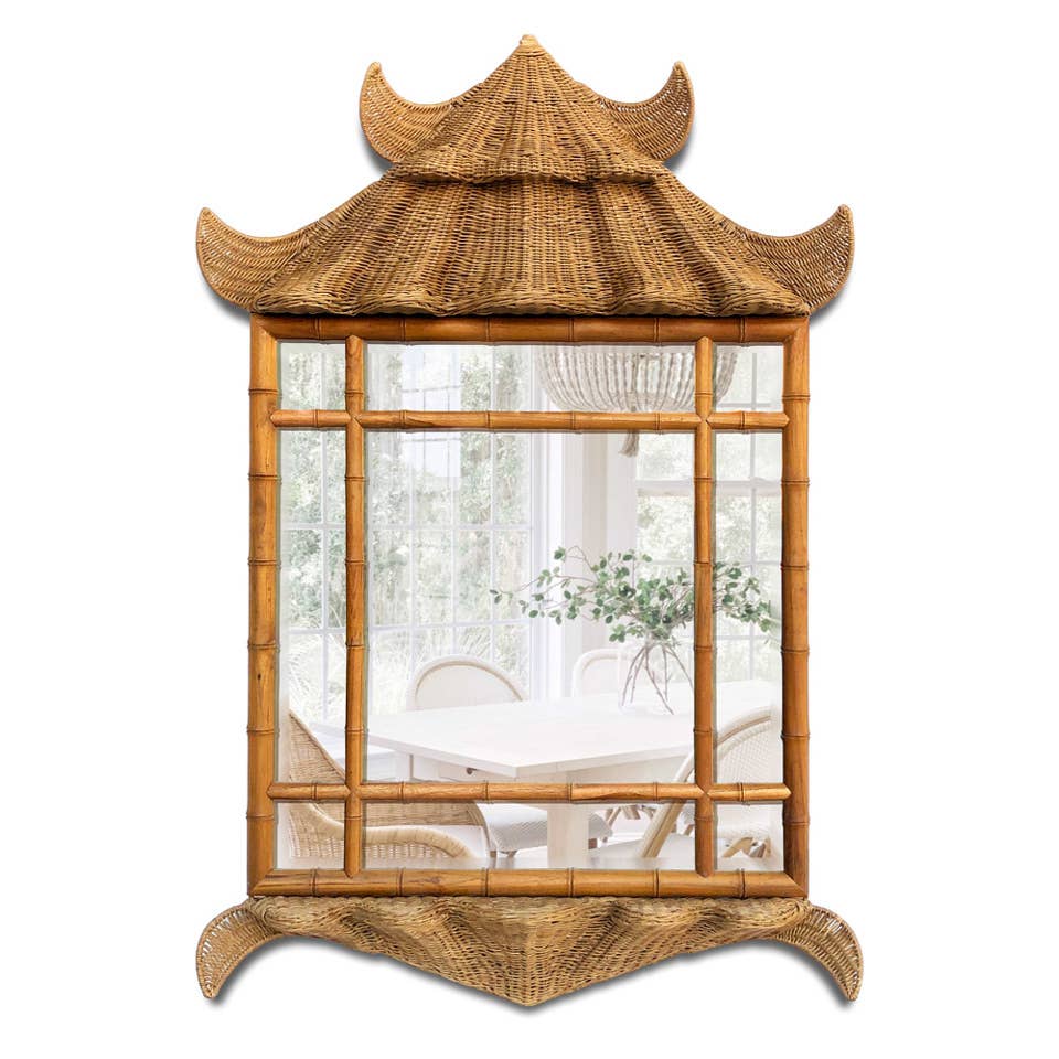Rattan Pagoda Mirror