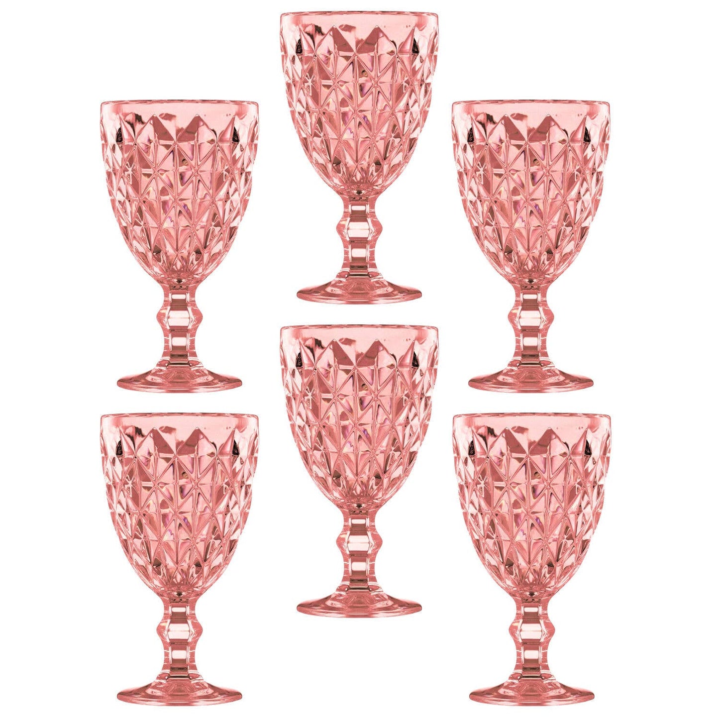 Pink Vintage Goblets Set of 6 11.33 fl oz