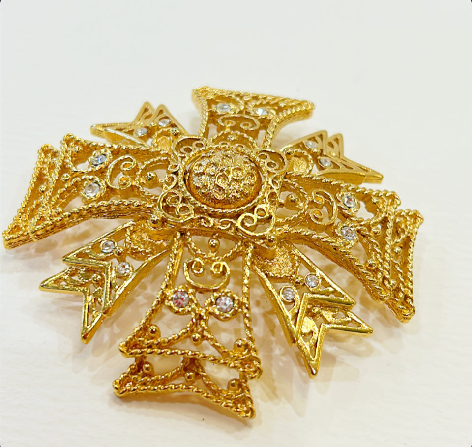 Vintage signed KJL brooch / pendant combo.