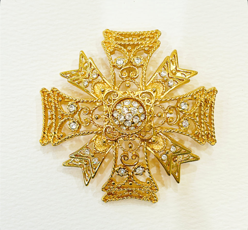 Vintage signed KJL brooch / pendant combo.