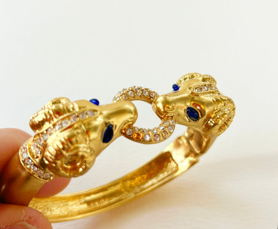 Vintage double rams head bracelet by J Crew