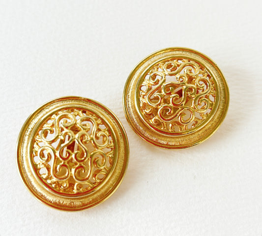 Vintage designer style clip on earrings