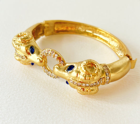 Vintage double rams head bracelet by J Crew