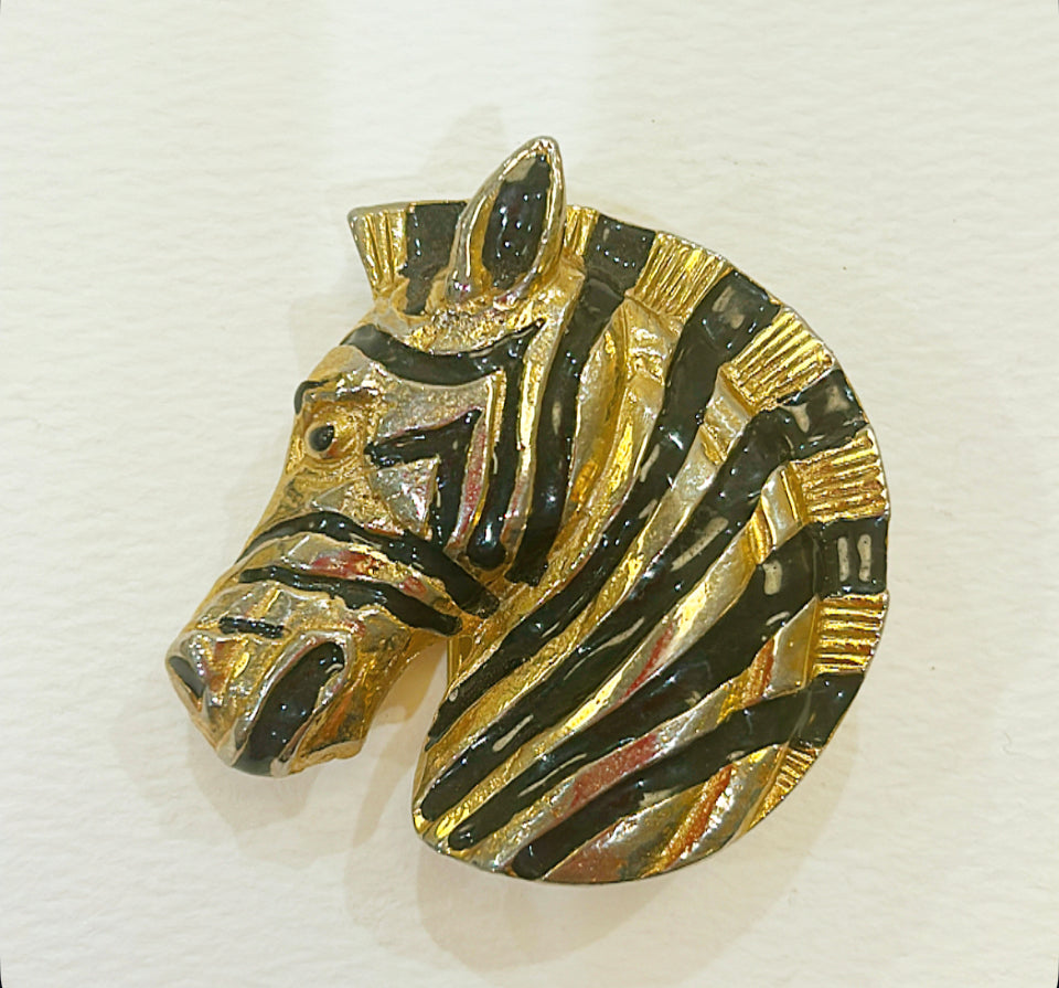 Vintage Zebra Head Belt Buckle