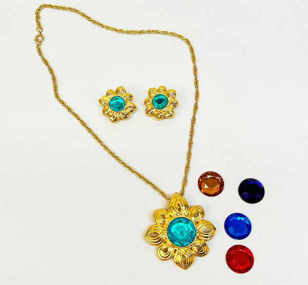 Vintage Kenneth Jay Lane, necklace and earring set