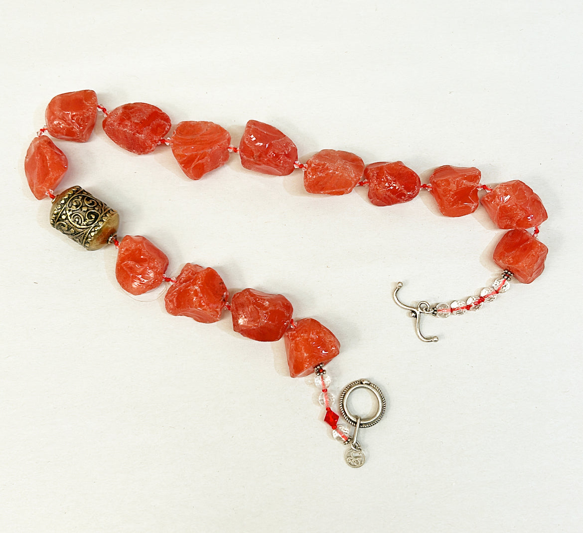 Vintage Cherry pink court statement, necklace