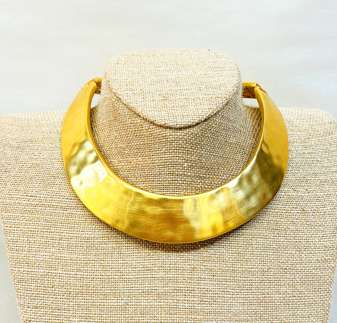 Vintage signed Givenchy 1980s gold collar style necklace.