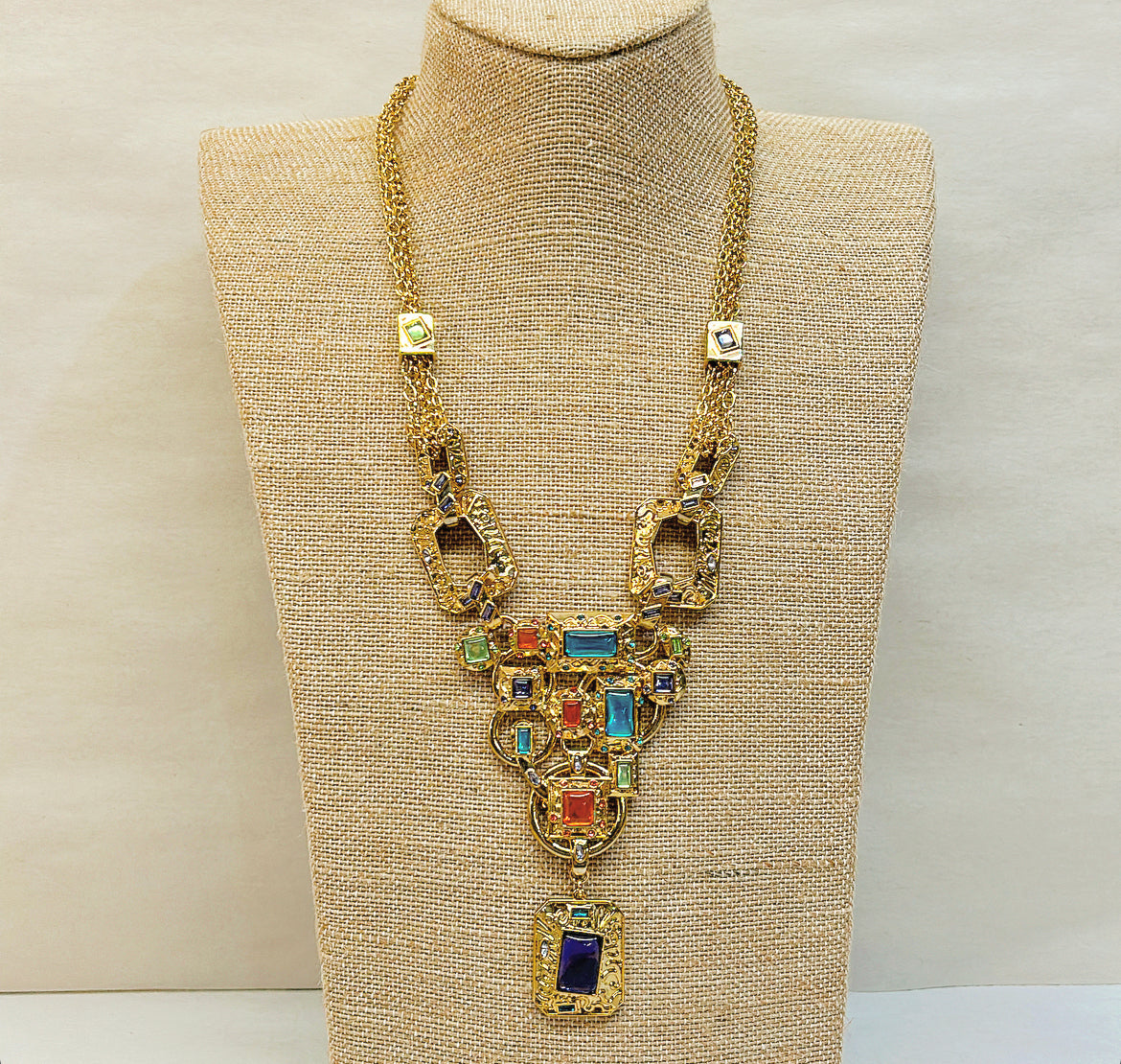 Rare vintage early 2000s signed LouLou De La Falaise statement necklace.
