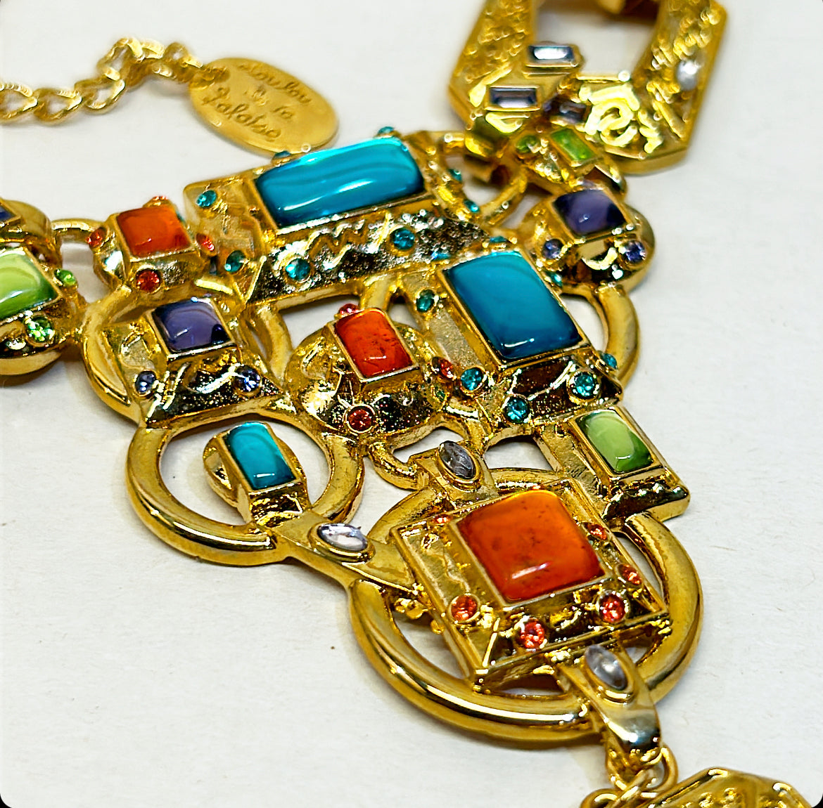 Rare vintage early 2000s signed LouLou De La Falaise statement necklace.