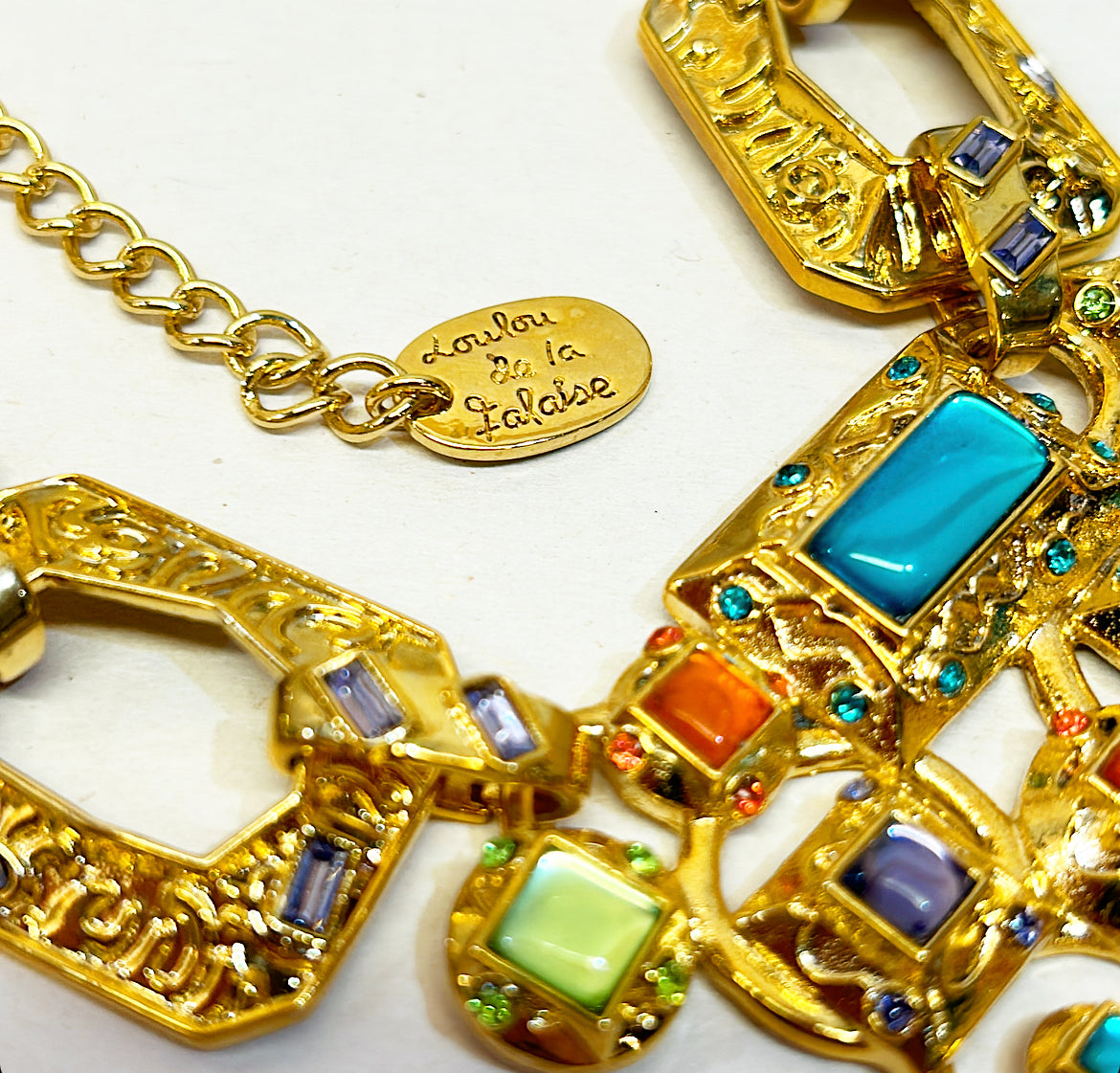 Rare vintage early 2000s signed LouLou De La Falaise statement necklace.