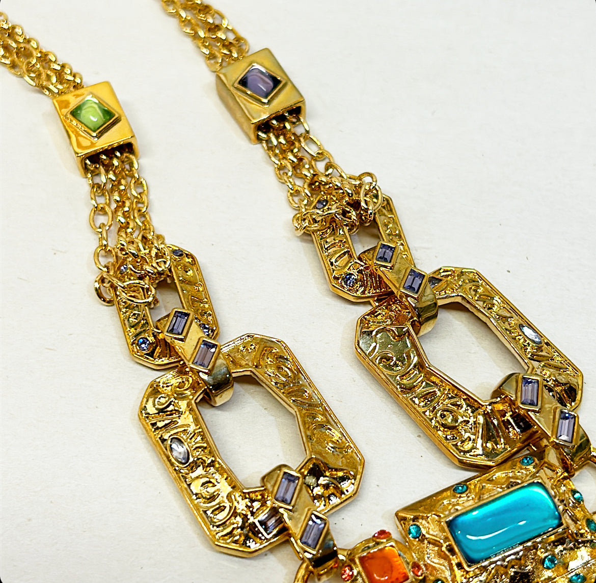 Rare vintage early 2000s signed LouLou De La Falaise statement necklace.