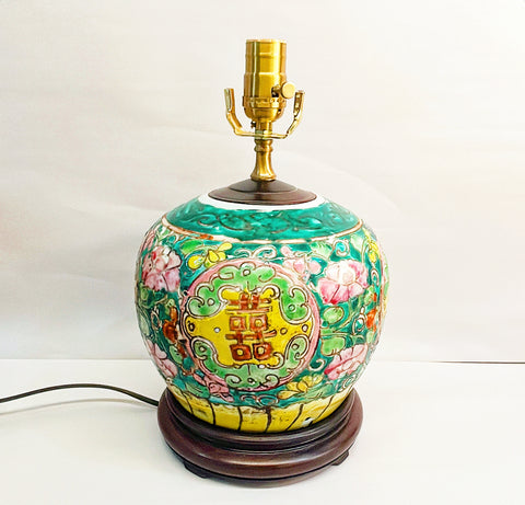 Vintage Large Ginger Jar Asian Lamp on sale