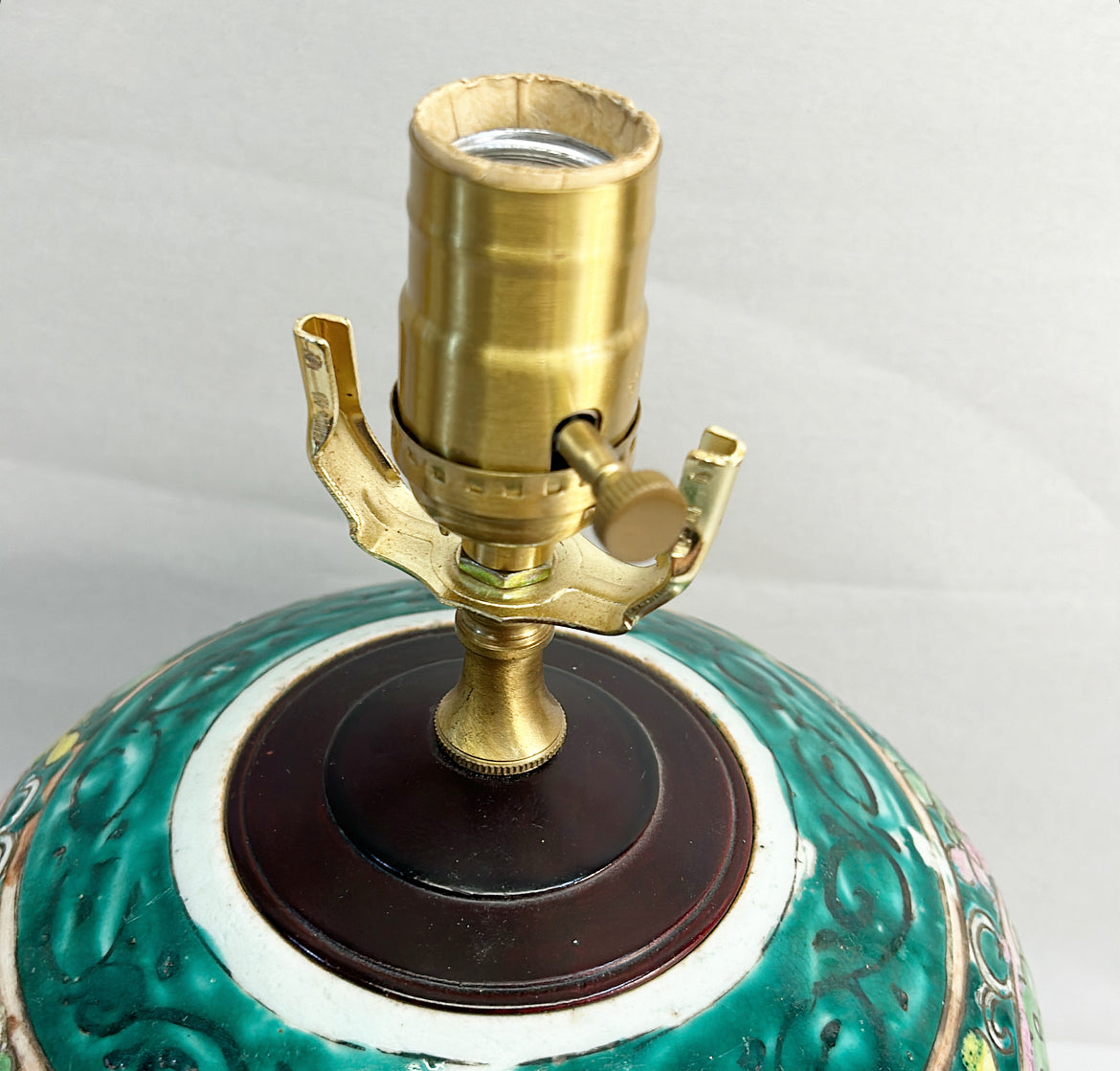 Antique late 1800s Asian style ginger jar lamp.