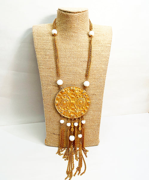 Fantastic rare 1960s mid-century style statement chic necklace.