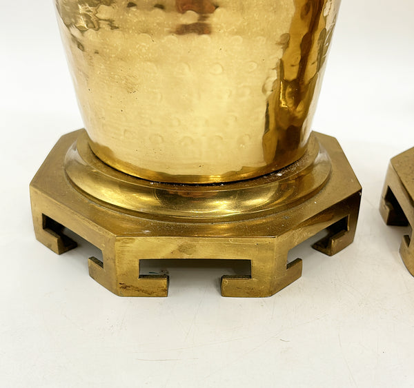 Vintage pair of brass table lamps