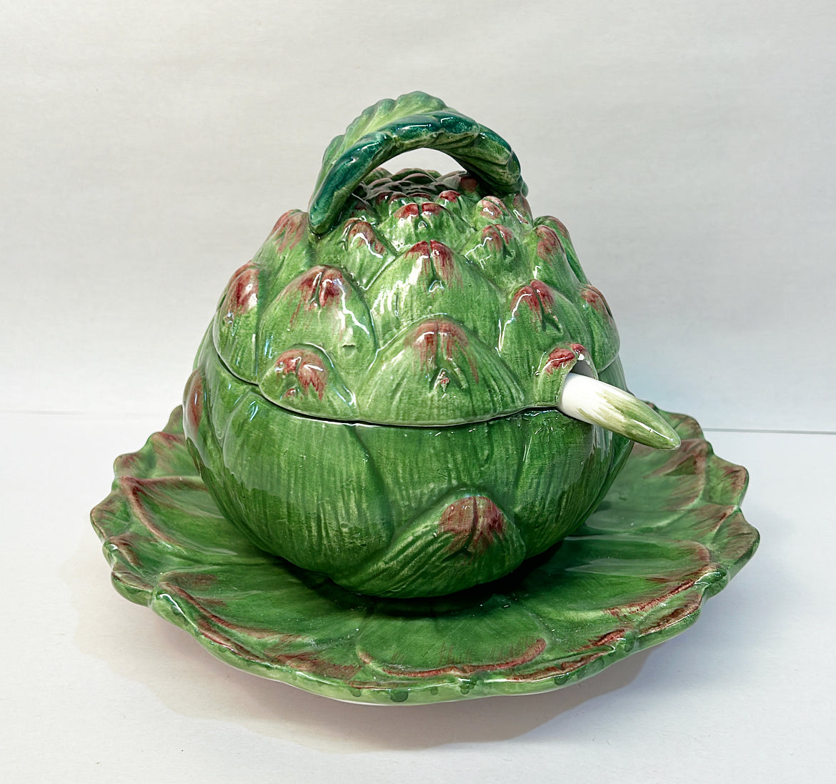 Rare Italian signed INTRADA MADE IN ITALY green artichoke serving tureen