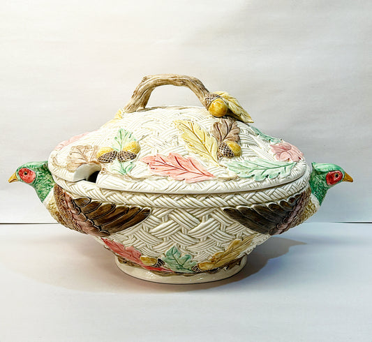 1970s signed never used Fitz &amp; Floyd AUTUM LEAVES TUREEN