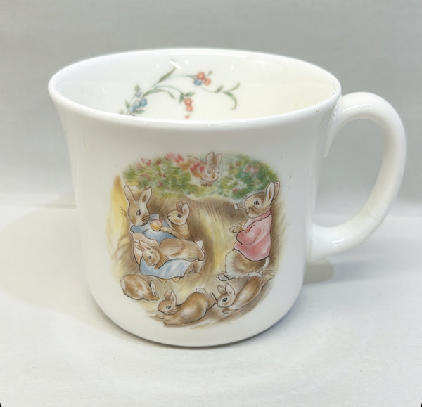1980s vintage Beatrix Potter The Flopsy Bunnies mug with one handle