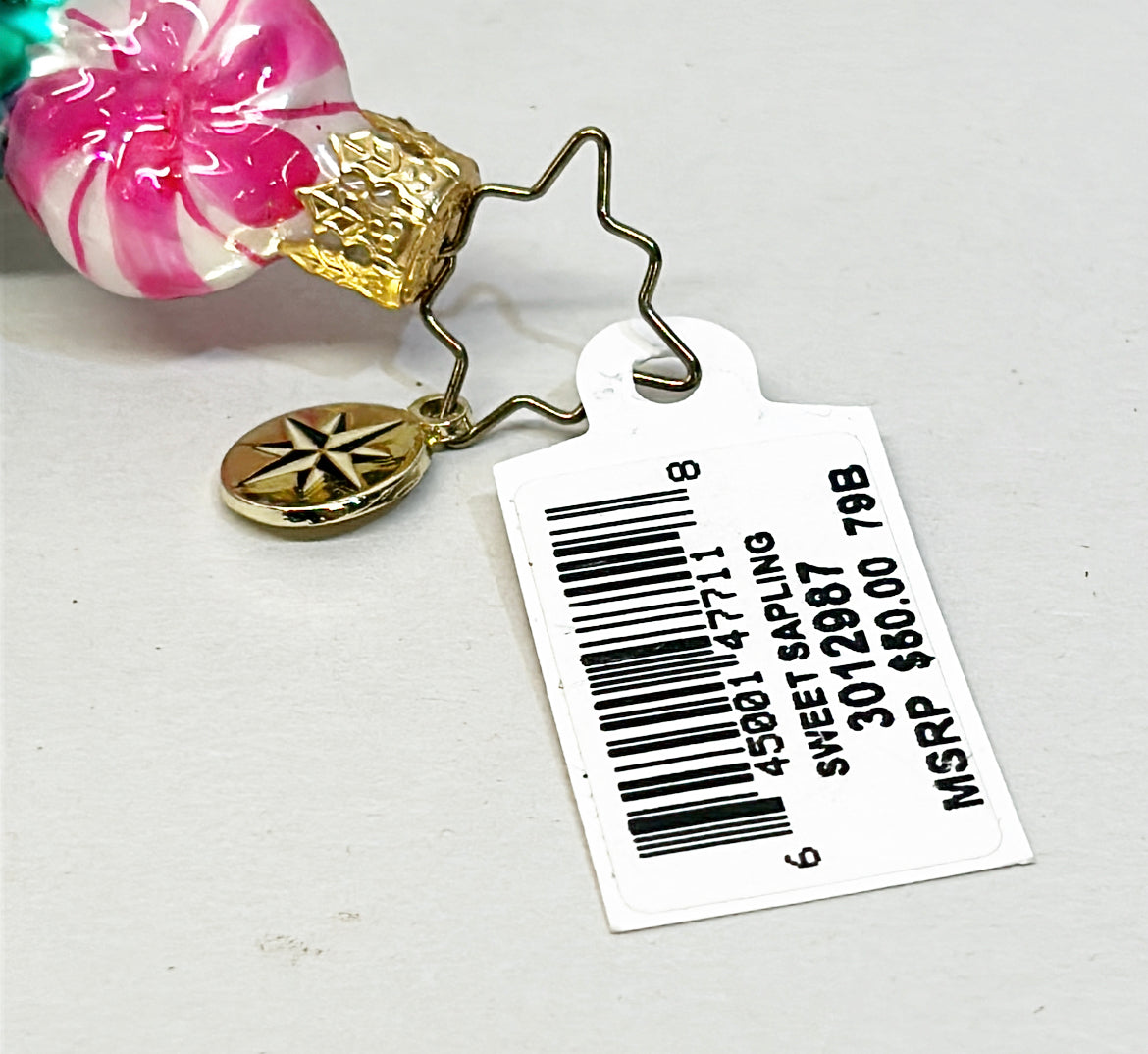 Vintage Christoper Radko candy Christmas tree hand blown glass ornament from Poland.