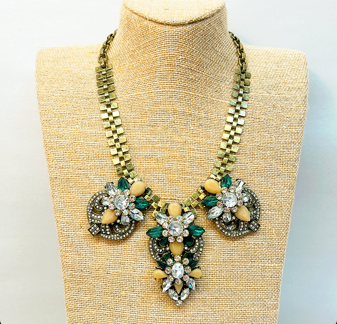 Vintage 90s J Crew chin let statement necklace