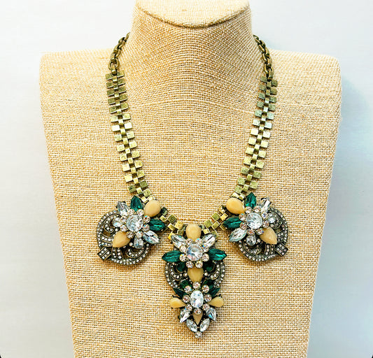 Vintage 90s J Crew chin let statement necklace