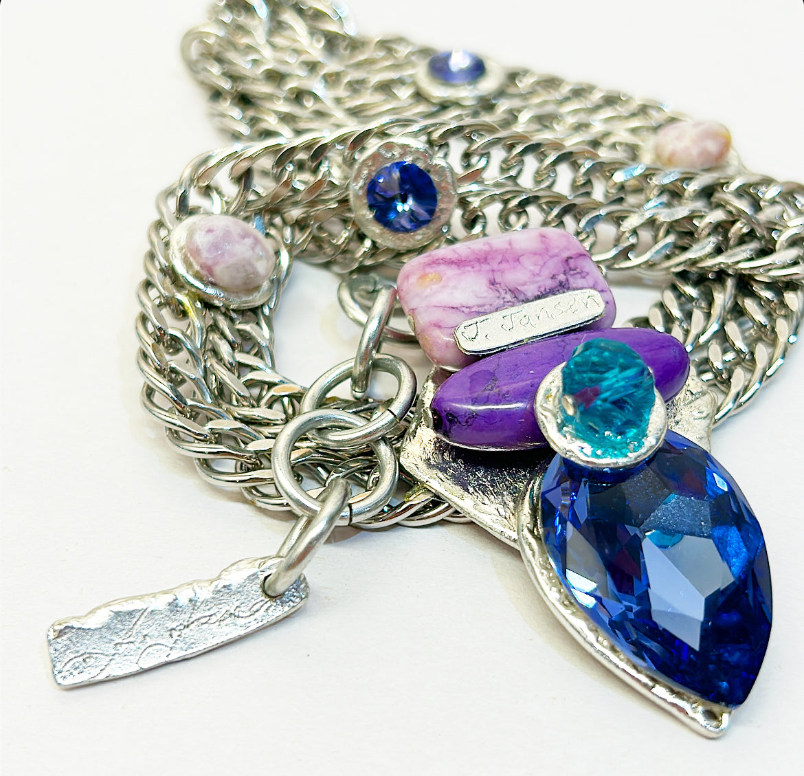 Fabulous statement necklace signed by designer J. Jensen.